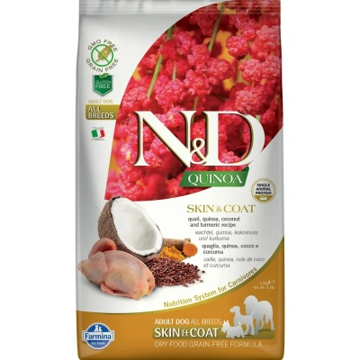 Farmina (Фармина) N&D Dog  2,5кг сухой беззерновой перепел и киноа для кожи и шерсти для собак (3022) фото