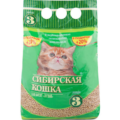 Наполнитель (Сибирская кошка) 3л Лесной древесный для котят АКЦИЯ