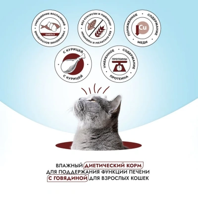 Best Dinner Vet Profi Hepatic 0,1кг (диета против печеночной недостаточности) говядина консервы для кошек (406807) фото