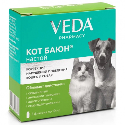 КОТБАЮН (VEDA) успокоительный фиточай для кошек и собак, 10мл (3фл.) (ЛИЦЕНЗИЯ) фото