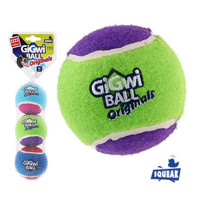 Игрушка д/собаки "Мяч  G-BALL Originals" с пищ., диам.6,3 см, 3 шт*упак., теннисн.мат-л (И-75338 )