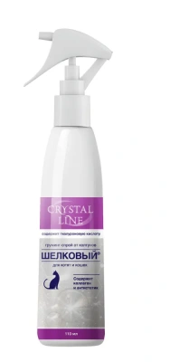 Груминг-спрей (Crystal Line) Шелковый, от колтунов для кошек и котят, 110 мл фото