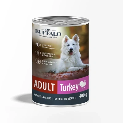 Баффало (Mr.Buffalo) Adult Dog 0,4кг индейка консервы для собак B405 (790457) фото