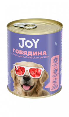 Joy 0,34кг говядина беззерновой влажный корм для собак средних и крупных пород фото