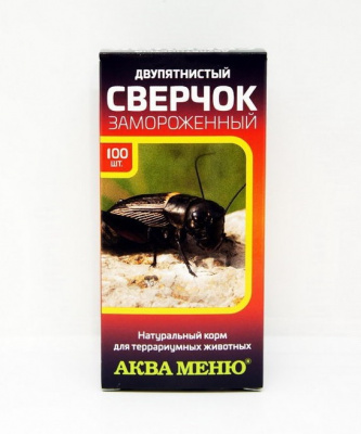 Аква меню 0,03кг Сверчок двупятнистый 100шт корм свежемороженный для рептилий (коробка)