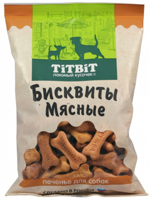 TiTBiT 0,5кг бисквиты мясные печенье для собак