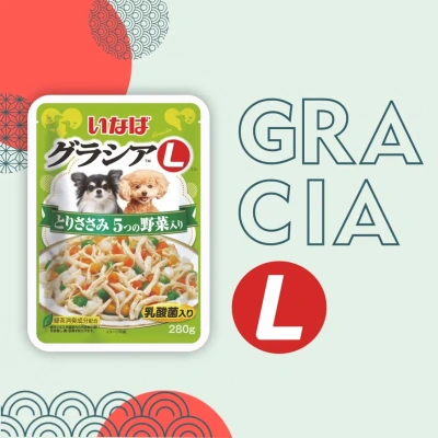 Inaba Gracia L 0,280кг Куриное филе и 5 видов овощей полнорационный пауч для собак фото