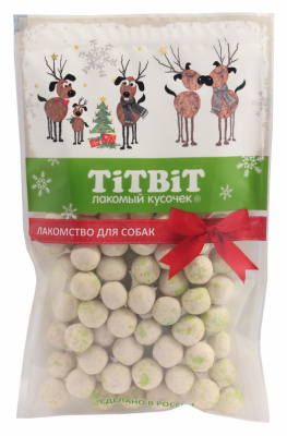 TiTBiT 0,07кг мясные конфеты с зеленым яблоком для собак (Новогодняя коллекция)