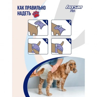 Подгузники (Luxsan) Premium для животных Small 3-6кг №16 (12) фото