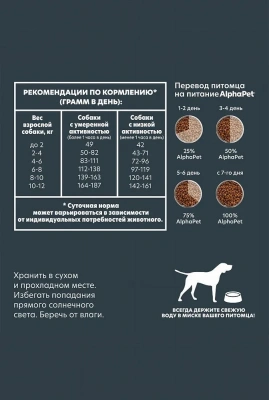 AlphaPet Superpremium (АльфаПет) 0,5кг с индейкой и рисом сухой для собак мелких пород (651102) фото