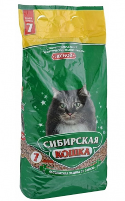 Наполнитель (Сибирская кошка)  7л Лесной древесный для кошек фото
