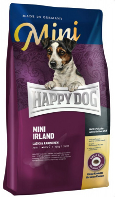 Happy Dog Supreme Mini Ireland 8кг лосось, кролик сухой для собак мелких пород улучш. сост. кожи и шерсти (123456)