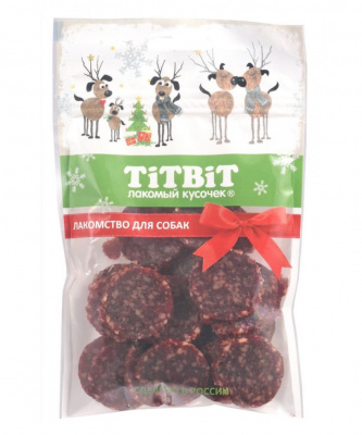 TiTBiT 0,08кг нарезка Бергамо для собак (Новогодняя коллекция) 