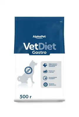 AlphaPet Vet Diet (АльфаПет) 0,5кг Gastro сухой при острых расстройствах пищеварения, в реабилитационный период и при истощении для собак (655285) фото