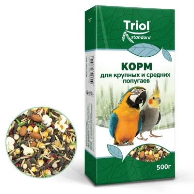 Triol Standard 0,5кг корм для крупных и средних попугаев фото