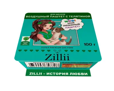 ZILLII 0,1кг воздушный паштет телятина консервы (ламистер) для щенков (357708) фото
