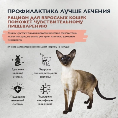 Brit Care Cat Superpremium Sensitive 7кг индейка с ягненком сухой при чувствительном пищеварении кошек  фото