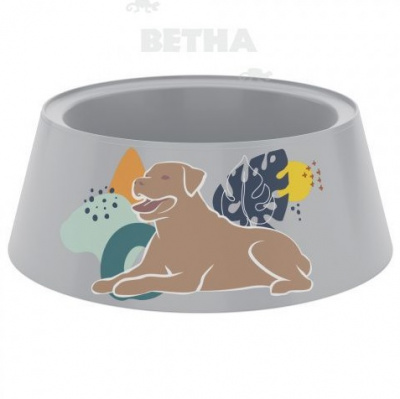 Миска (Zoo Plast) "Dogs" 1,2л, серая (23*23*8,2см) 
