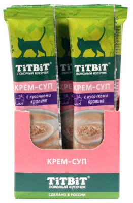 TiTBiT крем-суп с кусочками кролика для кошек (10 г х 4 упак)