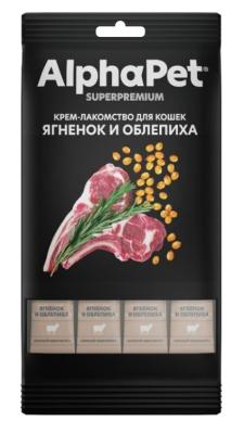 AlphaPet Superpremium (АльфаПет) 0,048кг крем-лакомство ягненок облепиха для кошек (654868) фото