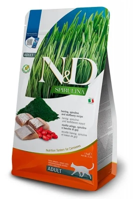  Farmina (Фармина) N&D Cat Spirulina 1,5кг спирулина и сельдь для взрослых кошек фото