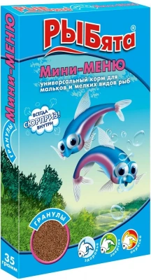Зоомир 0,035кг Рыбята Мини-Меню гранулы корм для мальков и мелких рыб (сюрприз) (551) фото