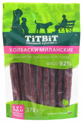 TiTBiT 0,37кг колбаски Миланские для собак всех пород - XXL фото