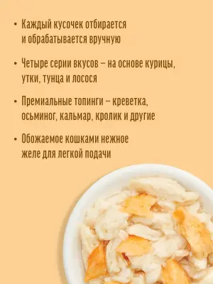 Деревенские лакомства Домашние обеды 0,07кг Курица с лососем в нежном желе пауч для кошек (79218053) New фото