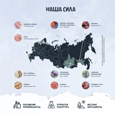 ТерриториЯ Сибирь 0,4кг Оленина с брусникой влажный корм для собак фото