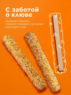 Rio 0,04кг*2шт палочки для всех видов птиц с яйцом и ракушечником фото
