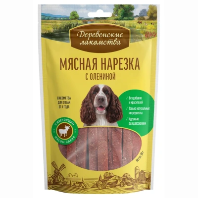 Деревенские лакомства 0,09кг мясная нарезка с олениной для собак (79208948) фото