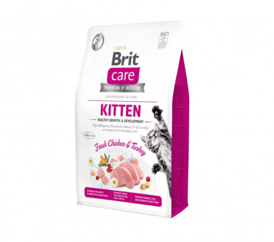 Brit Care Cat GF Kitten Healthy Growth & Development 2кг сухой для котят, беременных и кормящих кошек (540679)