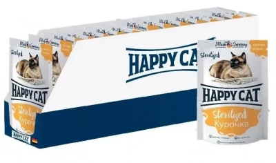 Happy Cat 0,085кг курочка кусочки в желе для стерилизованных кошек (402960) фото