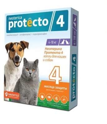 Protecto Neoterica капли для кошек и собак 4-10КГ 2ШТ P302 (ЛИЦЕНЗИЯ) фото