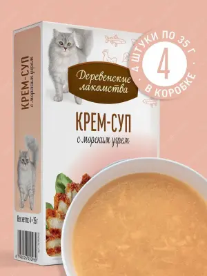 Деревенские лакомства 0,035кг*4шт крем-суп с морским угрём, пауч (76050960) фото