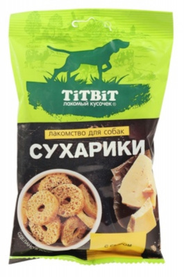TiTBiT 0,055кг сухарики с сыром лакомство для собак