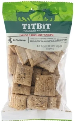 TiTBiT 0,13кг лакомство начос Золотая коллекция в мясной глазури для собак фото