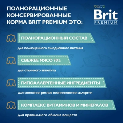 Brit Premium by Nature 0,1кг с мясом индейки и семенами чиа консервы для кошек (51243) фото