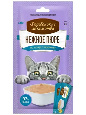 Деревенские Лакомства 4х0,01кг нежное пюре из тунца (72590850) фото