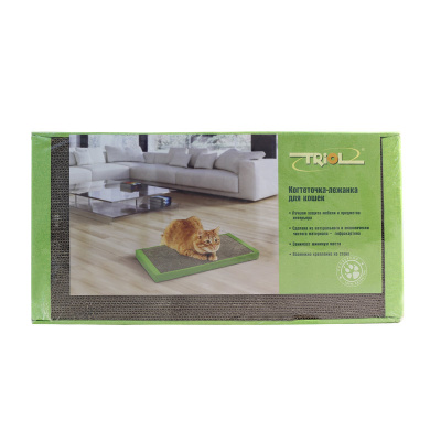 Когтеточка (Triol) Лежак из гофрокартона с кошачьей мятой 56*30*3,5см фото