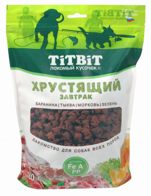 TiTBiT 0,7кг Завтрак хрустящий с бараниной для собак всех пород