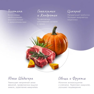 Best Dinner Dog Adult Holistic Sensible Medium/Maxi 3кг телятина с розмарином сухой для собак крупных и средних пород (405572) фото