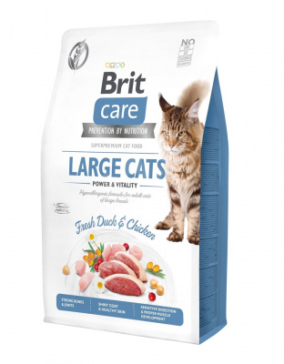 Brit Care Cat GF Large cats Power & Vitality 2кг сухой сила и энергия для взрослых кошек кр.пород (540914)