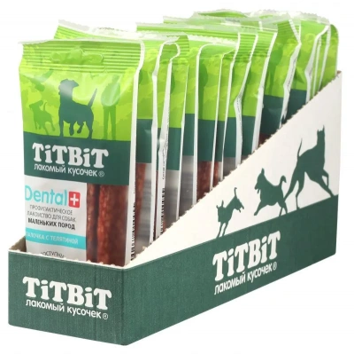 TiTBiT  DENTAL + 0,02кг Палочка с телятиной для собак маленьких пород фото