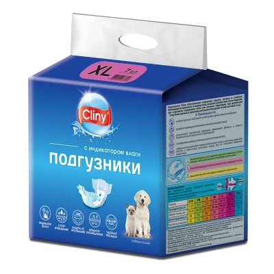 Подгузники (Cliny) XL 15-30 кг, 40-45см (7шт) для собак и кошек фото