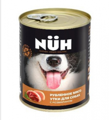 Нюх (NUH) 0,34кг утка беззерновой влажный для собак средних и крупных пород фото