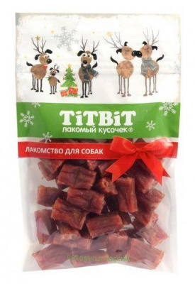 TiTBiT 0,08кг колбаски телячьи для собак (Новогодняя коллекция) 