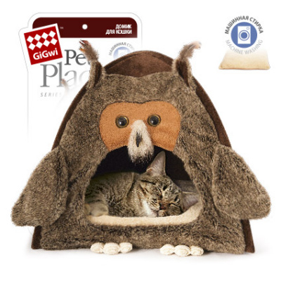 Домик (GiGwi) 75061 Сова 38x38x40см для кошек и мини собак, серия PET PLACE