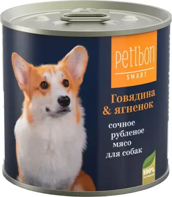 317141001 Корм влажный для собак Petibon Smart "Рубленое мясо с говядиной и ягненком", 240 г фото