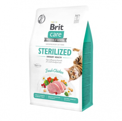 Brit Care Cat 0,4кг GF Sterilized Urinary Health для стерилизованных кошек, профилактика МКБ (540747)